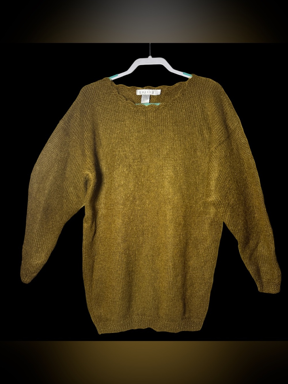 Tweeds Olive Crewneck Womens Mohair / Wool Sweater